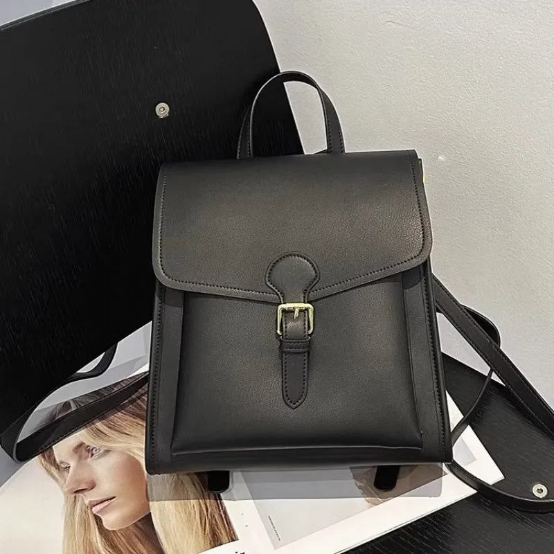 Colorblock Buckle-Flap Backpack