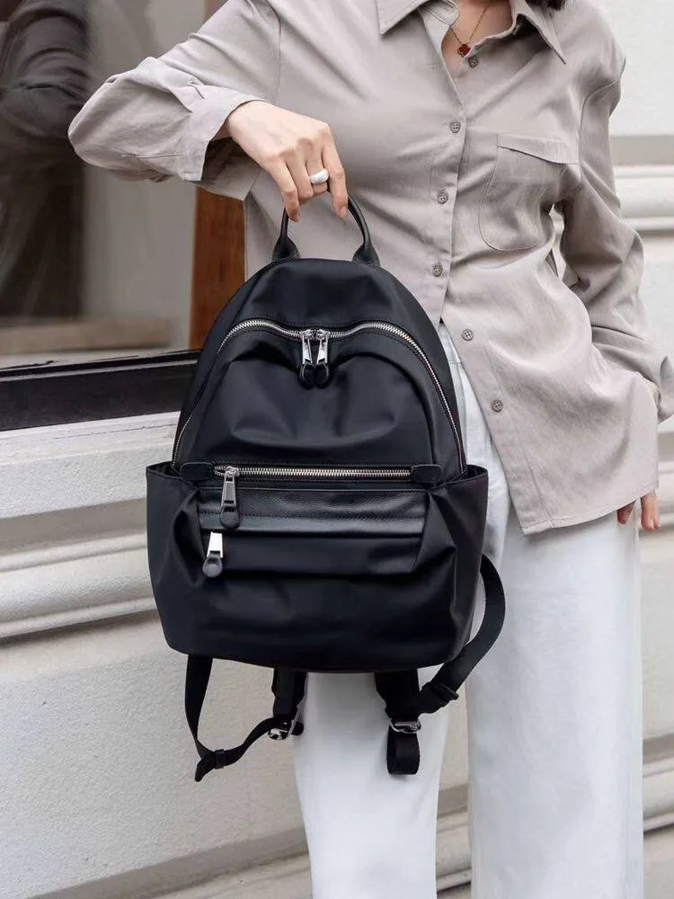 Stacked-Pocket Zip Backpack
