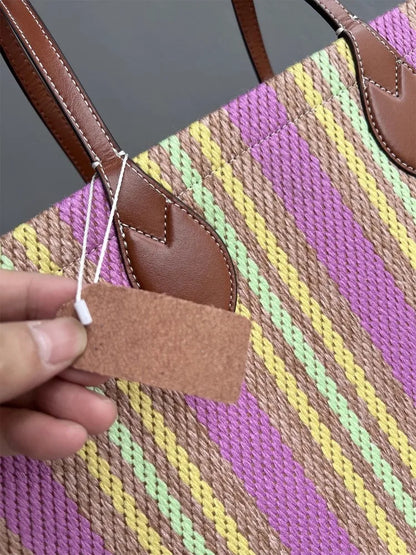 Multicolor Striped Tote Bag