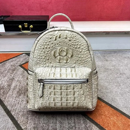 Croc-Pattern Zip Backpack