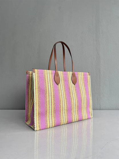Multicolor Striped Tote Bag