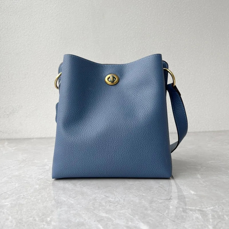 Turn-Lock Bucket Shoulder Bag