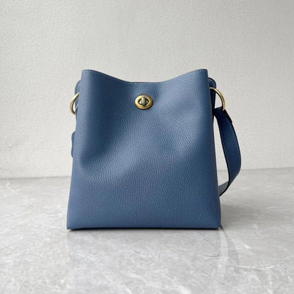 Turn-Lock Bucket Shoulder Bag