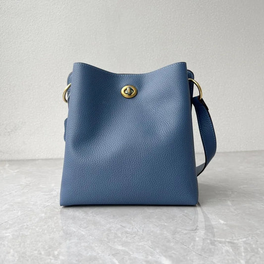 Turn-Lock Bucket Shoulder Bag