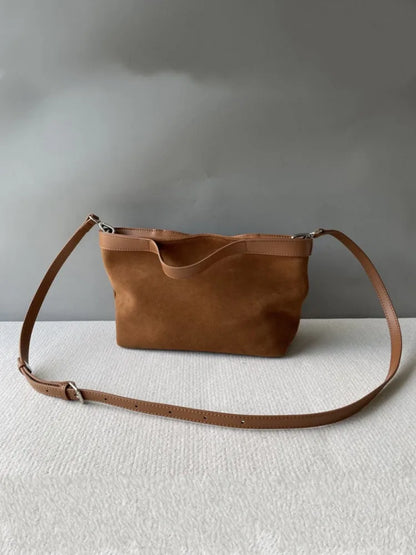 Contrast-Trim Shoulder Bag