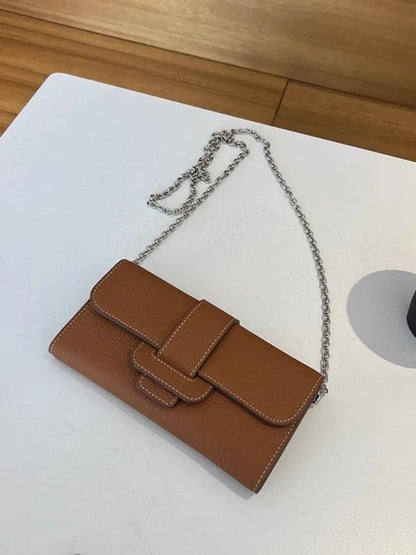 Tab-Flap Chain Shoulder Bag