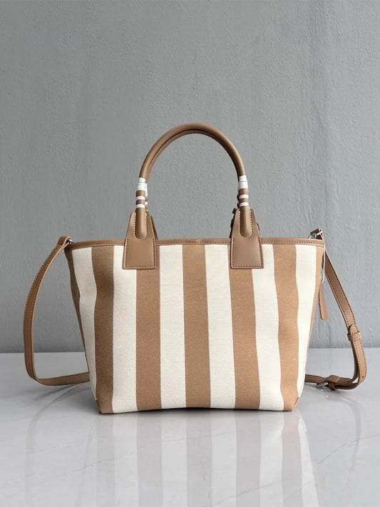 Wide-Stripe Tote Bag